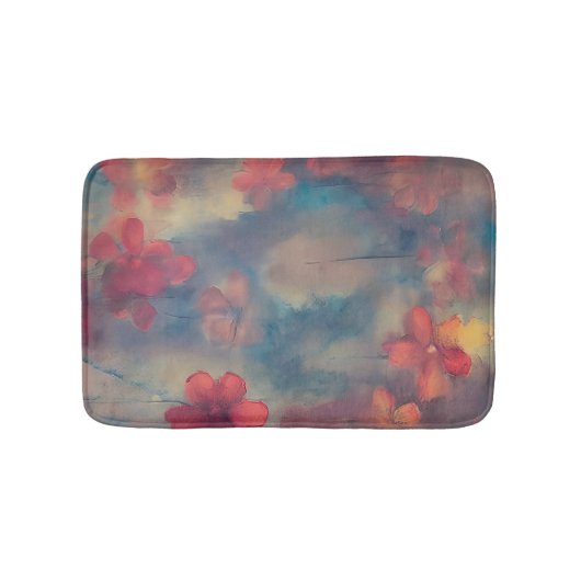 Rosa Blume Badematte (Vorderseite)