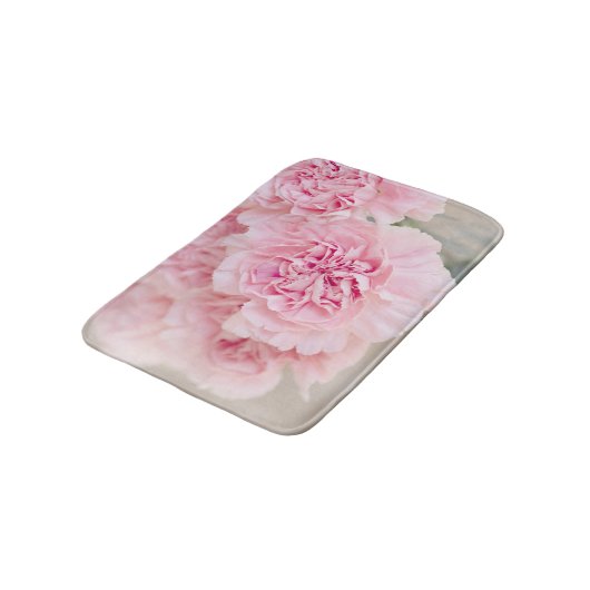 Rosa Blume Badematte (Schrägansicht)