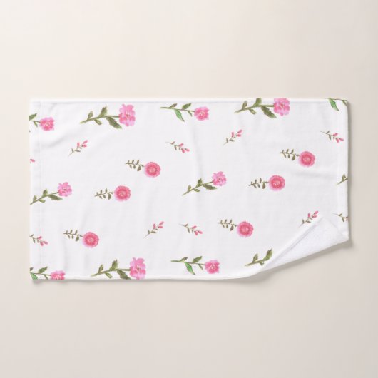 rosa Blume Badhandtuch Set (Handtuch)