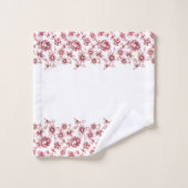 Rosa Blume Badhandtuch Set (Waschlappen)