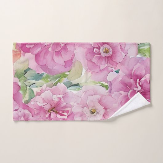 Rosa Blume Badhandtuch Set (Handtuch)