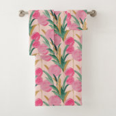 Rosa Blume Badhandtuch Set (Insitu)