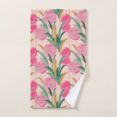 Rosa Blume Badhandtuch Set (Handtuch)