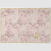 Rosa Blume Bee Gold Flush Blumendekoupage Seidenpapier (Vorderseite)