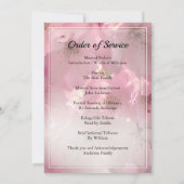 Rosa Blume Beerdigung Reihenfolge des Dienstes Ein Einladung (Rückseite)