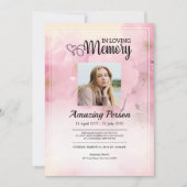 Rosa Blume Beerdigung Reihenfolge des Dienstes Ein Einladung (Vorderseite)