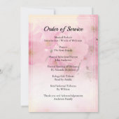 Rosa Blume Beerdigung Reihenfolge des Dienstes Ein Einladung (Rückseite)