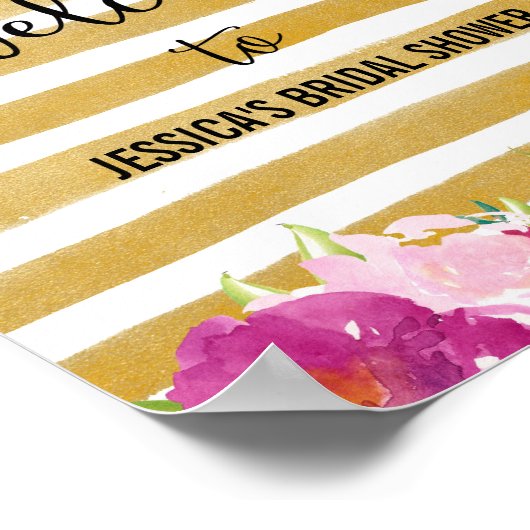 Rosa Blume Begrüßungspapier drucken Poster (Ecke)