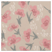 Rosa Blume beigefarbenes Blumenmuster Stoff (Nahaufnahme)