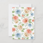 Rosa Blume Beileid Memory Danke Karte (Rückseite)