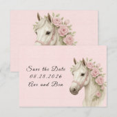 Rosa Blume bemalt Pferdescheihe Hochzeit speichern (Vorne/Hinten)