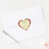 Rosa Blume Benutzerdefinierte Save the Date Aufkle Herz-Aufkleber (Umschlag)