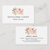 Rosa Blume Beruflich Makeup Frisur Stil Visitenkarte (Vorne/Hinten)