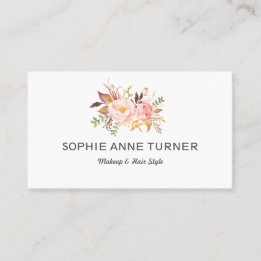Rosa Blume Beruflich Makeup Frisur Stil Visitenkarte