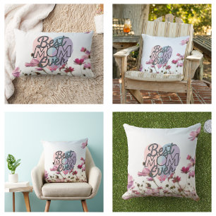 Rosa Blume Beste Mama je glücklicher Muttertag Lendenkissen