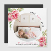 Rosa Blume Beste Mama je Muttertag Foto Magnetkarte (Vorne/Hinten)