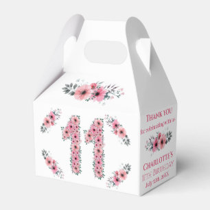 Rosa Blume Big 11. Geburtstag Girl Green Foliage Geschenkschachtel