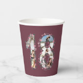 Rosa Blume Big 18. Geburtstag Girl FotoCollage Pappbecher (Vorderseite)