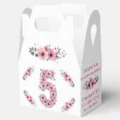 Rosa Blume Big 5th Birthday Girl Green Folies Geschenkschachtel (Geöffnet)