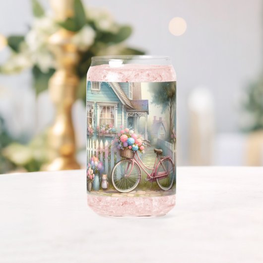 Rosa Blume Bike am Blue Hütte Gate Dosenglas (Insitu (Hochzeit))