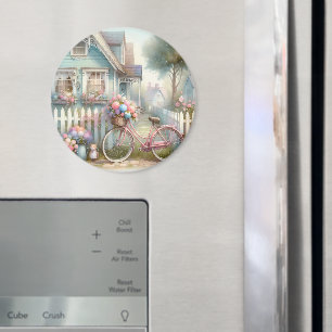 Rosa Blume Bike am Blue Hütte Gate Magnet