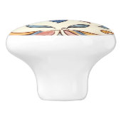 Rosa Blume Blau Keramikknauf (Seitenansicht)