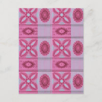 Rosa Blume blaue Streifen Vintage Kunst Muster