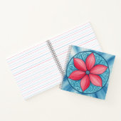 Rosa Blume, blauer Hintergrund Notizblock (Innenseite)