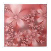 Rosa Blume Blauer Puce Fliese (Vorderseite)