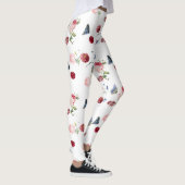 Rosa Blume Blauer Schmetterling Blumenmuster Leggings (Rechts)