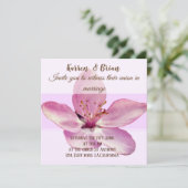 Rosa Blume Blossom Custom Hochzeit Einladung (Stehend Vorderseite)