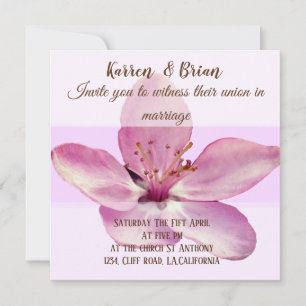 Rosa Blume Blossom Custom Hochzeit Einladung