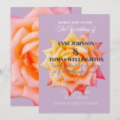 Rosa Blume Blossom Einladung Hochzeit (Vorne/Hinten)