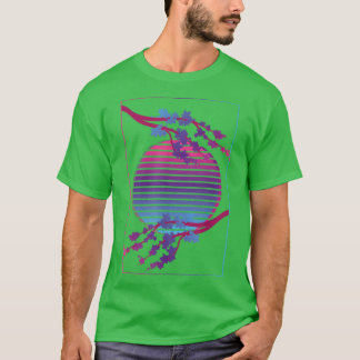 Rosa Blume Blossom Japan Sakura Vaporwave Cherry T-Shirt