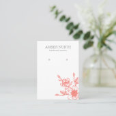Rosa Blume Blossom Ohrring Display Card Visitenkarte (Stehend Vorderseite)