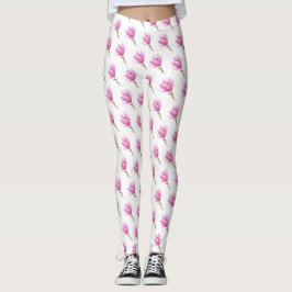 Rosa Blume Blossom Zeichnend Leggings