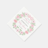 Rosa Blume blüht mit niedlicher Bugbaby-Dusche Serviette (Ecke)