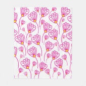 Rosa Blume Blume Blumenmuster Fleecedecke (Vorderseite)