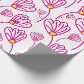 Rosa Blume Blume Geschenkpapier (Ecke)