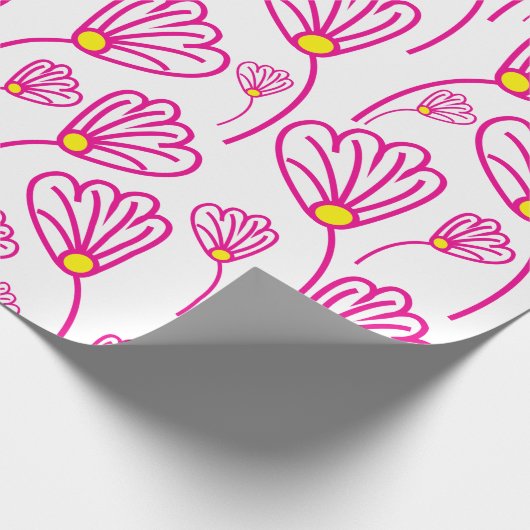 Rosa Blume Blume Geschenkpapier (Ecke)