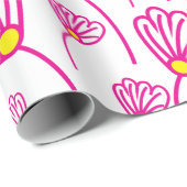 Rosa Blume Blume Geschenkpapier (Rolleneckpunkt)