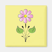 Rosa Blume Blume Muster farbenfroh einzigartig Magnet (Vorne)