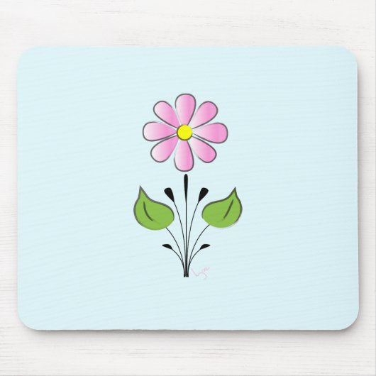 Rosa Blume Blume Muster farbenfroh einzigartig Mousepad (Vorne)