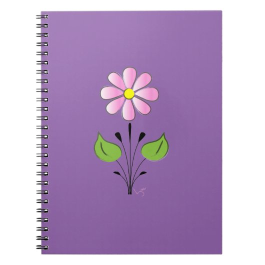 Rosa Blume Blume Muster farbenfroh einzigartig Notizblock (Vorderseite)