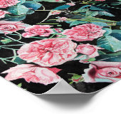 Rosa Blume Blume Shabby Chic Poster (Ecke)