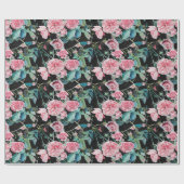 Rosa Blume Blumenbeere Geschenkpapier (Flach)