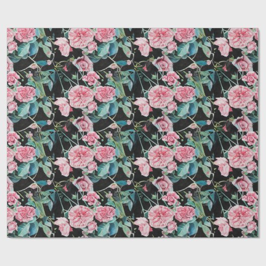 Rosa Blume Blumenbeere Geschenkpapier (Flach)