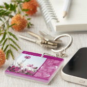 Rosa Blume Blumendesigner schön Schlüsselanhänger (Vorderseite rechts)