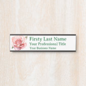 Rosa Blume Blumengestelle Türschild (Vorderseite )