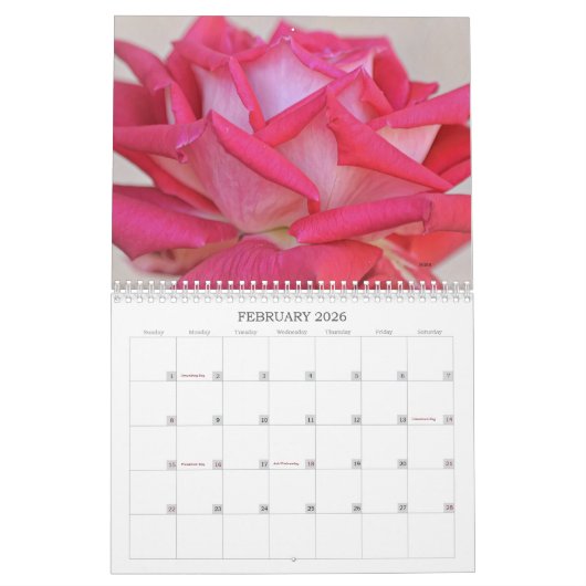 Rosa Blume Blumenkalender Kalender (Feb 2026)